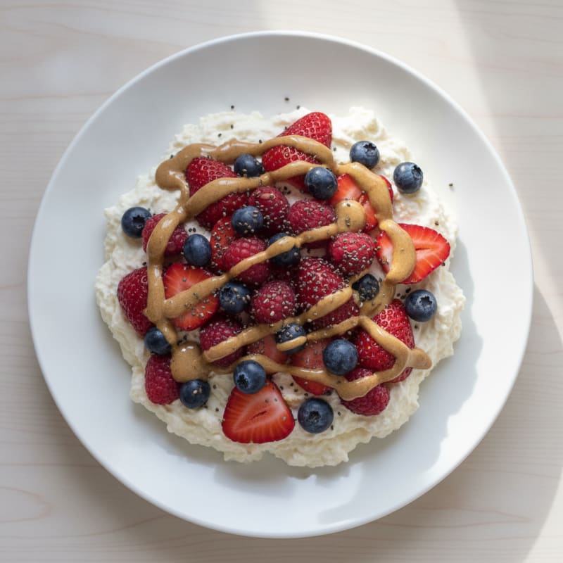 Silky Greek Yogurt Protein Mousse with Mixed Berries