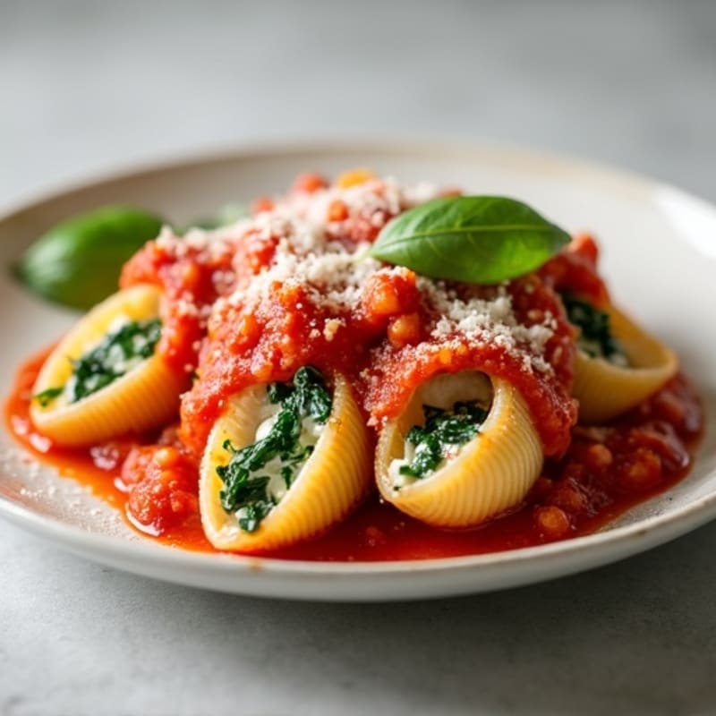 Baked Spinach Ricotta Stuffed Shells