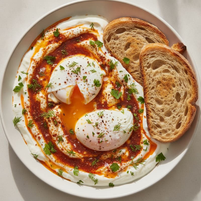 Turkish Poached Eggs with Chili Butter