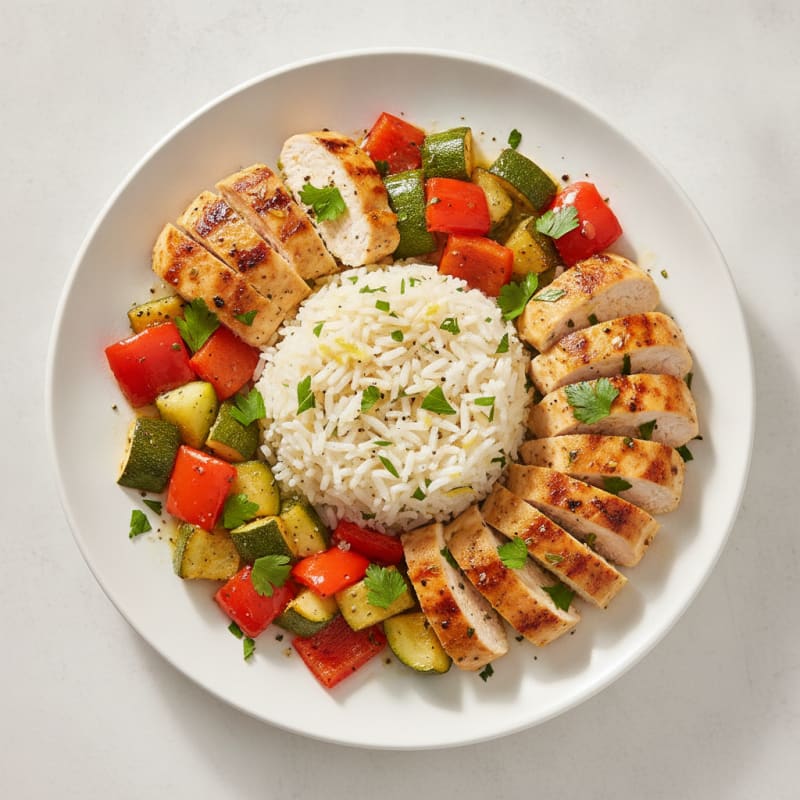 Lemon Herb Rice Pilaf with Roasted Vegetables