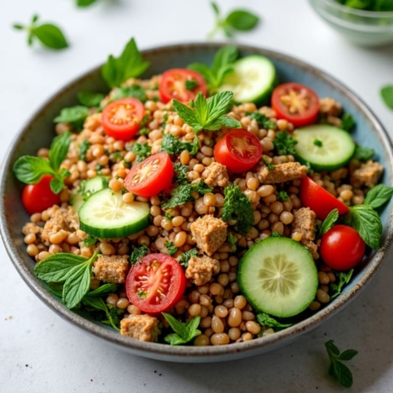 Hearty Lentil Salad with Fresh Herbs and Crisp Vegetables