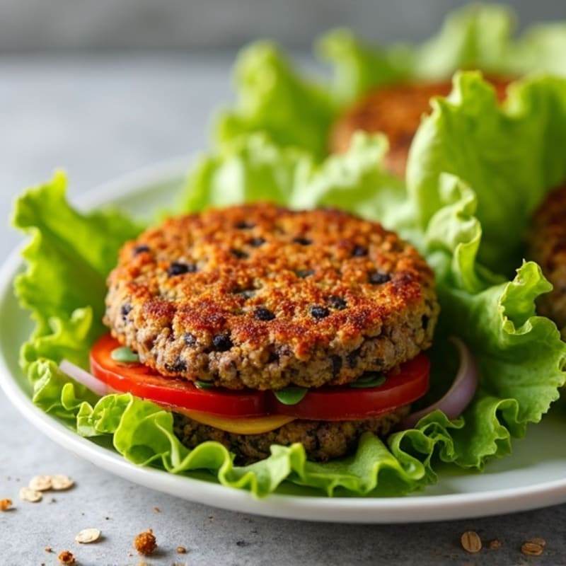 Crispy Black Bean Veggie Burger Lettuce Wraps