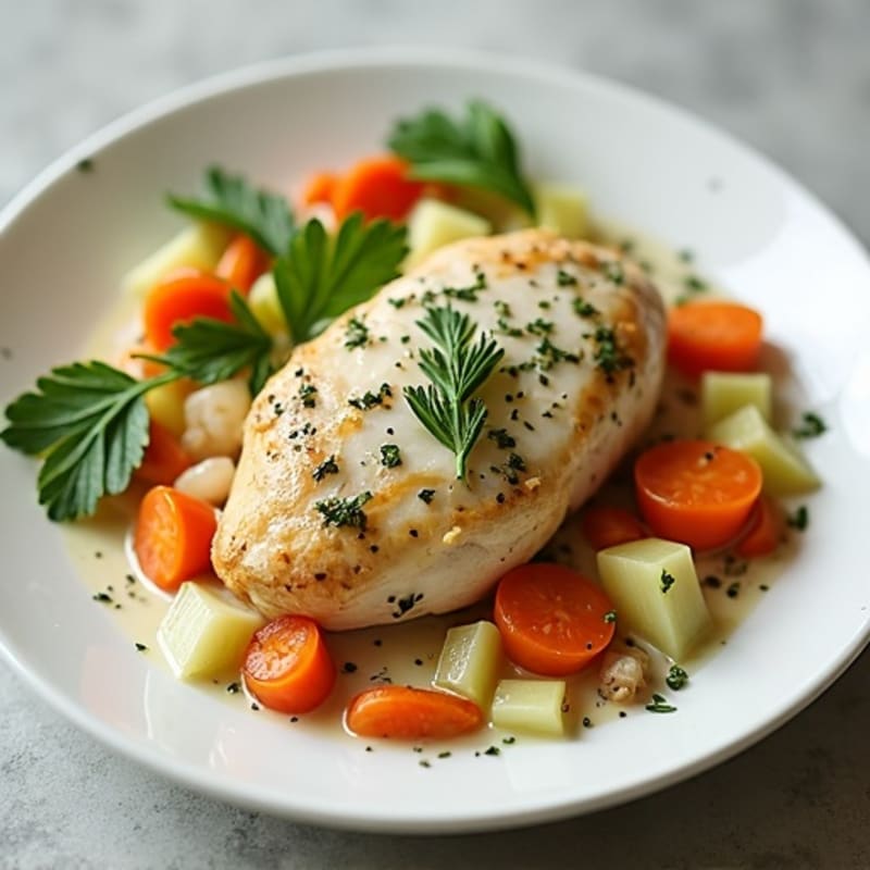 Creamy Slow Cooker Chicken with Herbs and Vegetables