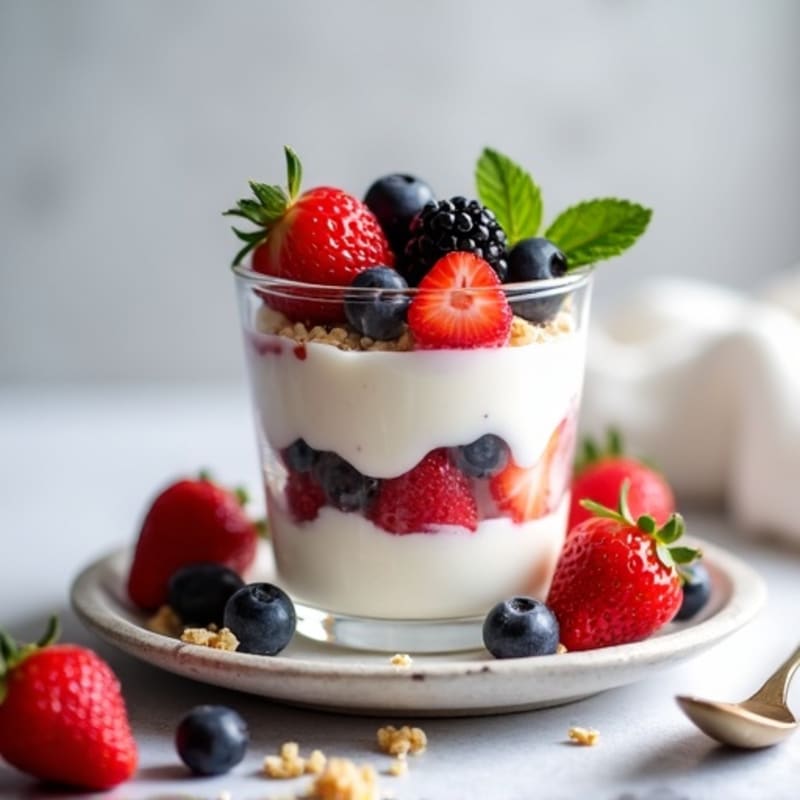 Greek Yogurt Protein Parfait with Mixed Berries