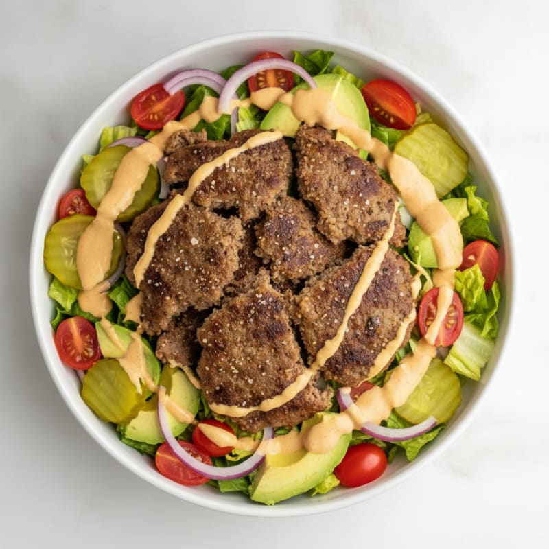 Smash Burger Bowl with Special Sauce