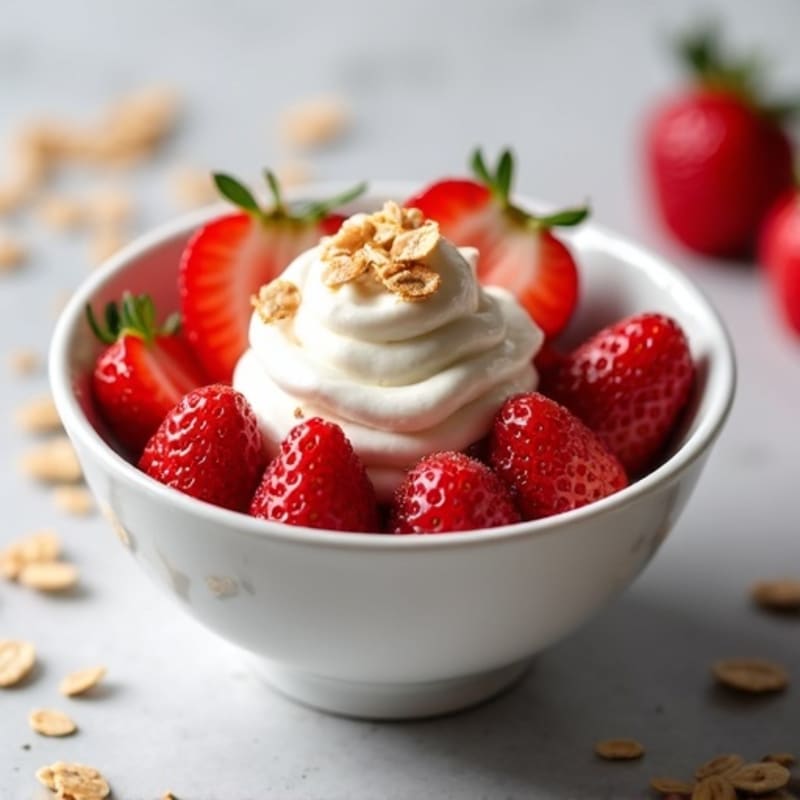 Protein-Packed Greek Yogurt Strawberry Shortcake Bowl