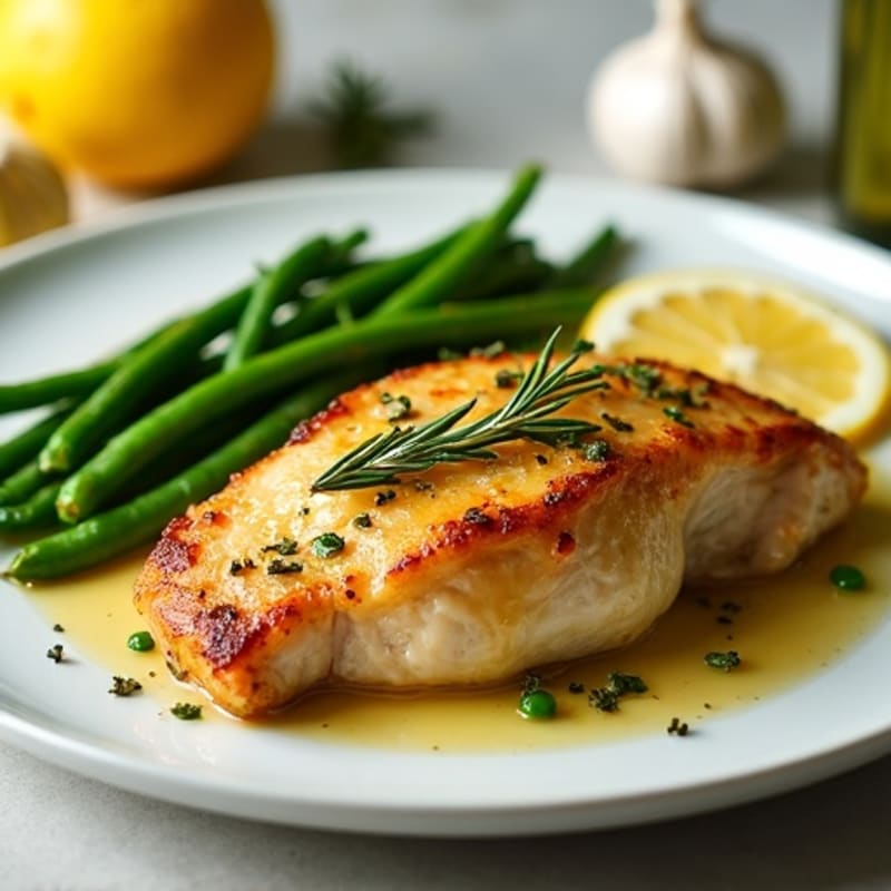 Lemon-Herb Roasted Chicken with Crispy Green Beans