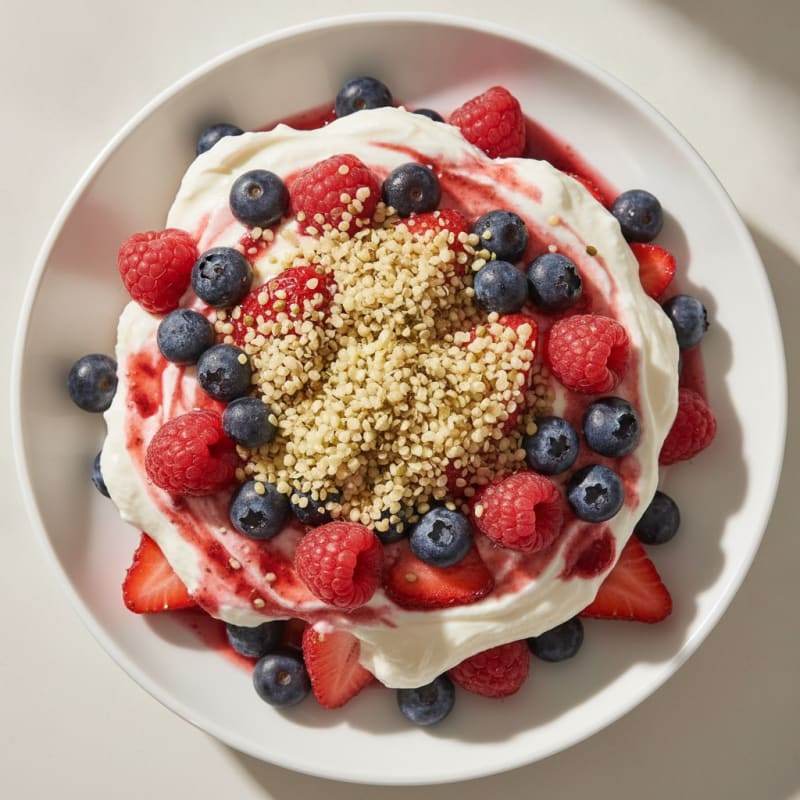 Greek Yogurt Protein Parfait with Mixed Berries