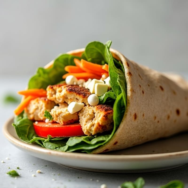 Fresh Veggie Hummus Wrap with Grilled Chicken