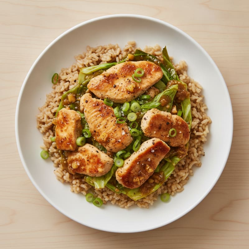 Chicken and Cabbage Rice Bowl