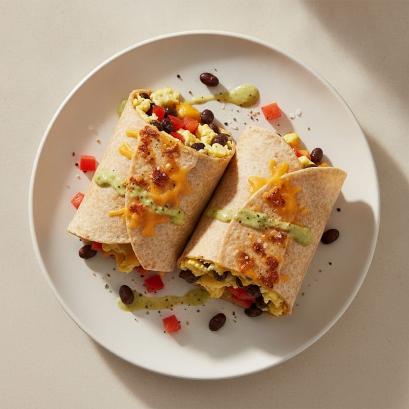 Southwestern Egg and Bean Wraps