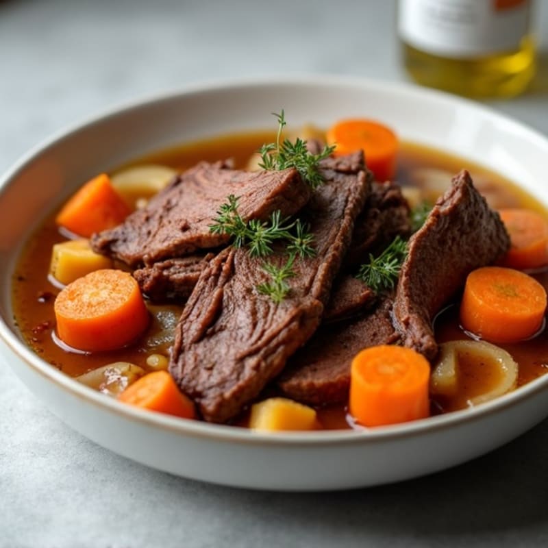 Tender Slow-Cooked Beef Pot Roast with Roasted Root Vegetables