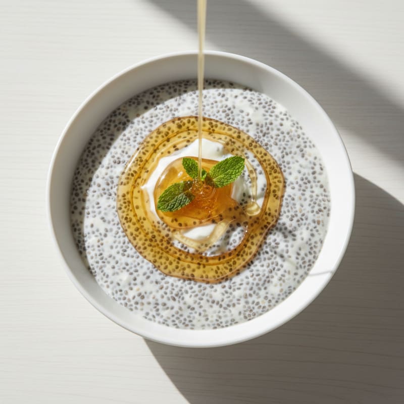 Creamy Yogurt Chia Pudding with Honey Drizzle