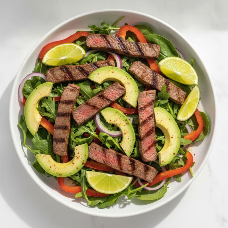 Grilled Chili-Lime Beef Salad with Crisp Bell Peppers