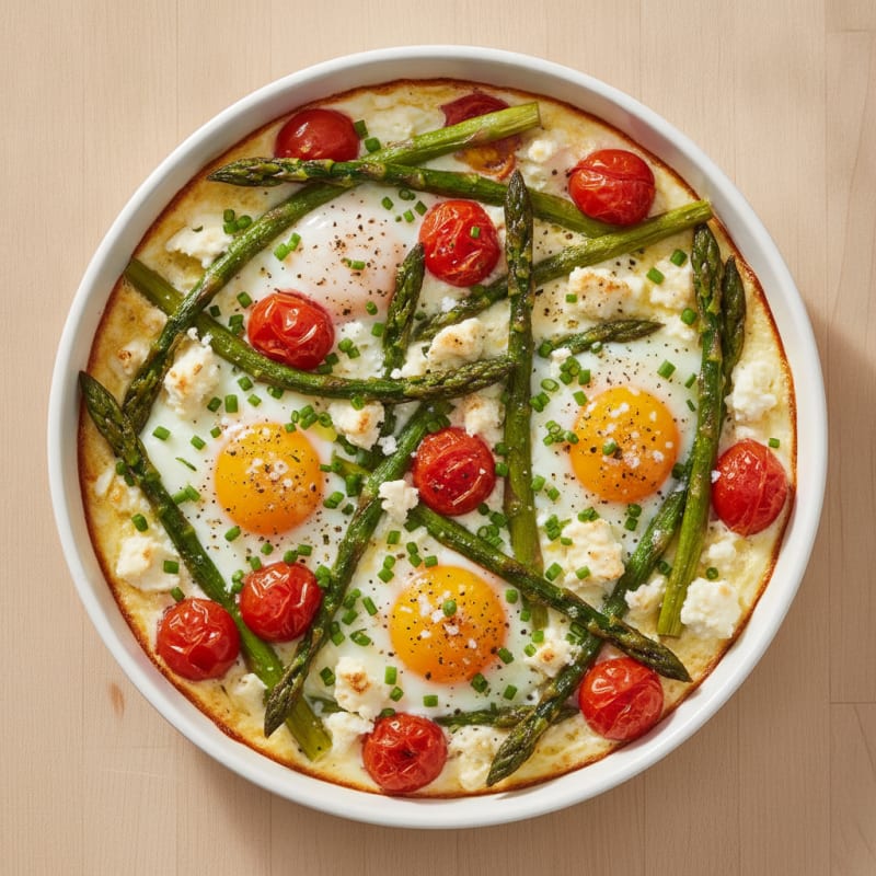 Baked Eggs with Roasted Asparagus