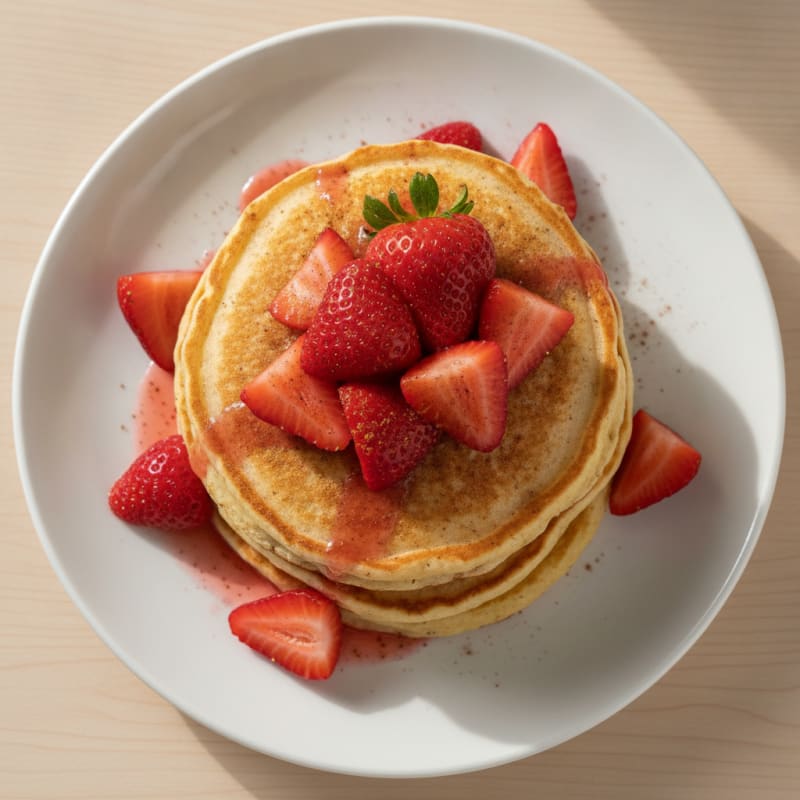 Cottage Cheese Protein Pancakes with Fresh Berries