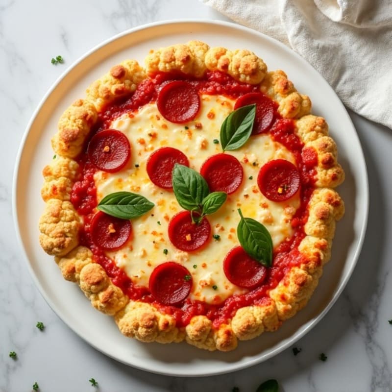 Cauliflower Crust Pizza with Turkey Pepperoni
