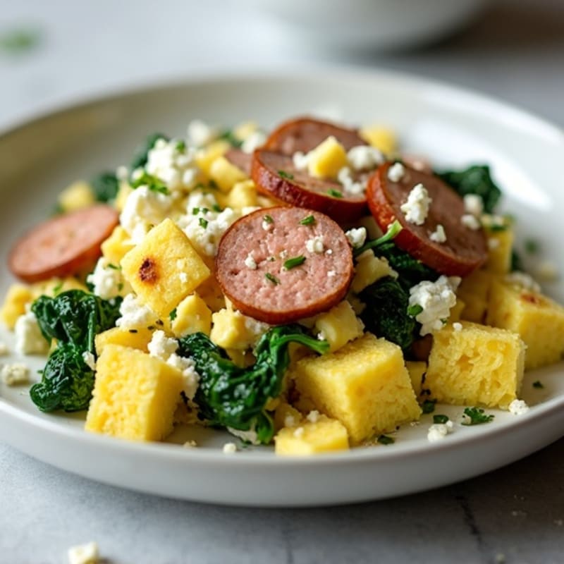 Protein-Packed Spinach and Feta Egg White Scramble