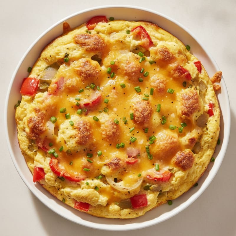 Baked Eggs with Bell Pepper and Onion