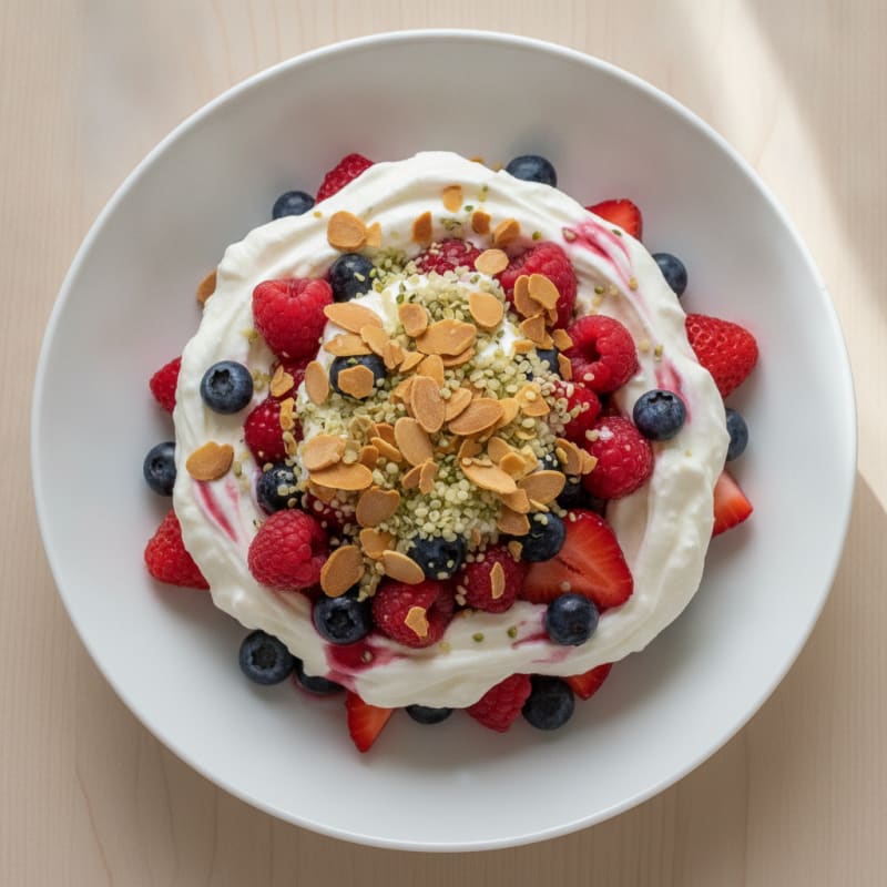 Greek Yogurt Protein Parfait with Mixed Berries