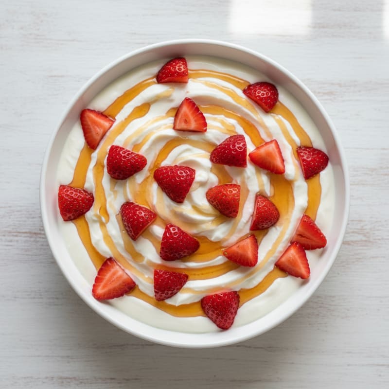 Greek Yogurt with Sliced Strawberries