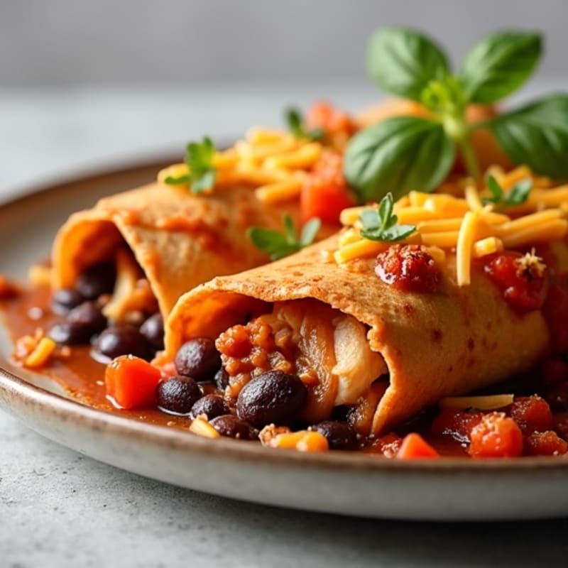 Spicy Chicken and Black Bean Baked Enchiladas