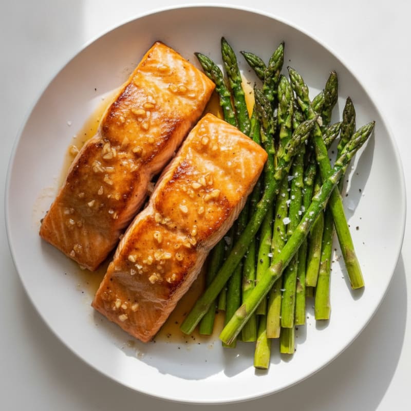Honey-Glazed Salmon with Roasted Asparagus