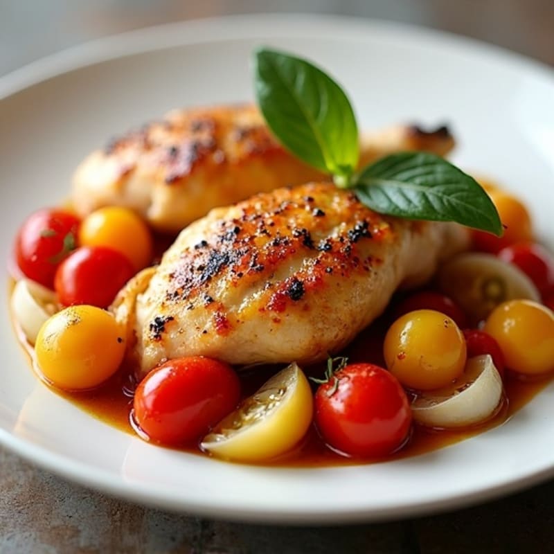 Braised Chicken with Bell Peppers and Tomatoes