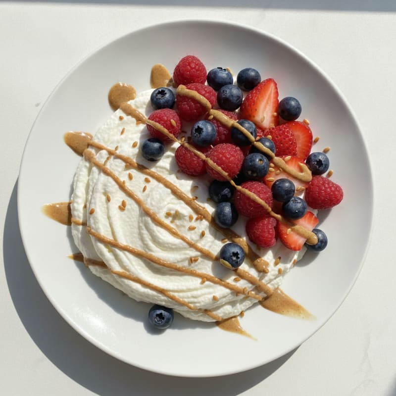 Silky Greek Yogurt Protein Mousse with Mixed Berries