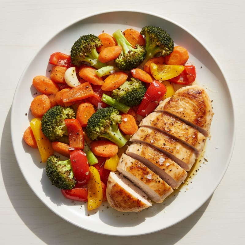 Pan-Seared Chicken with Roasted Vegetables