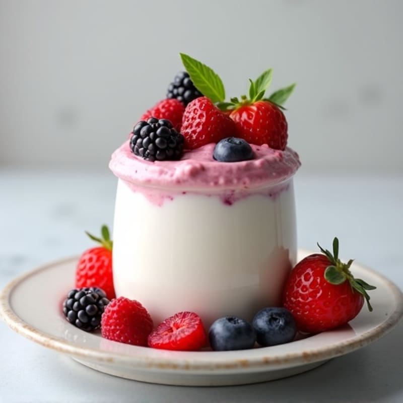 Silky Greek Yogurt Protein Pudding with Berries