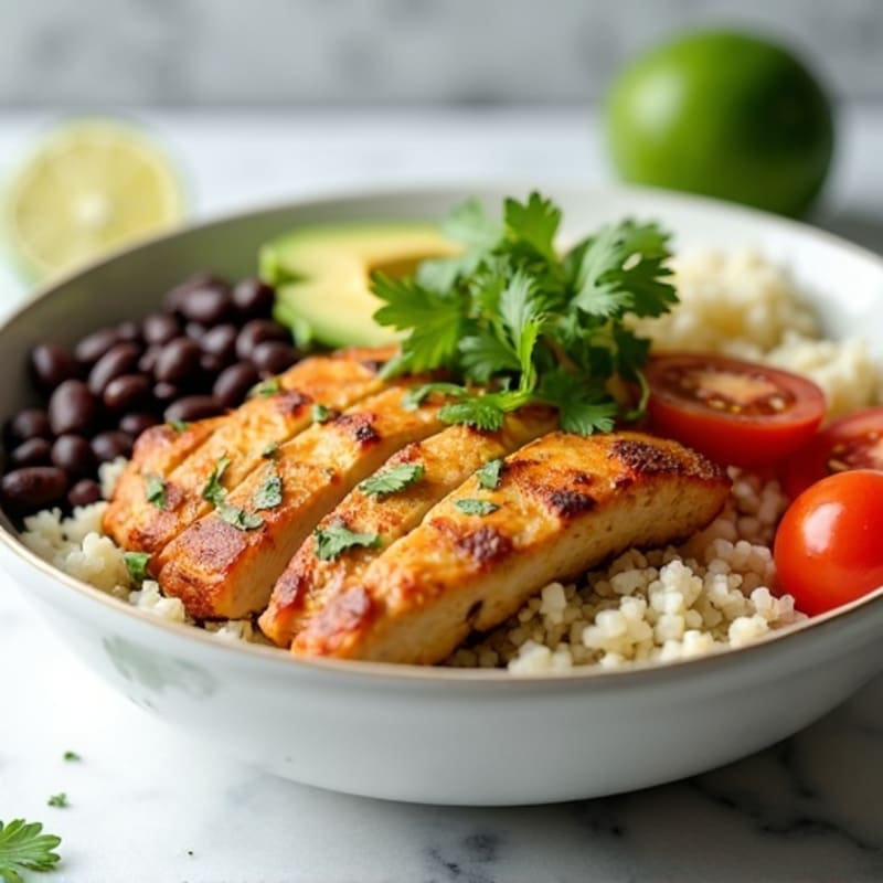 Cilantro-Lime Chicken Burrito Bowl with Cauliflower Rice
