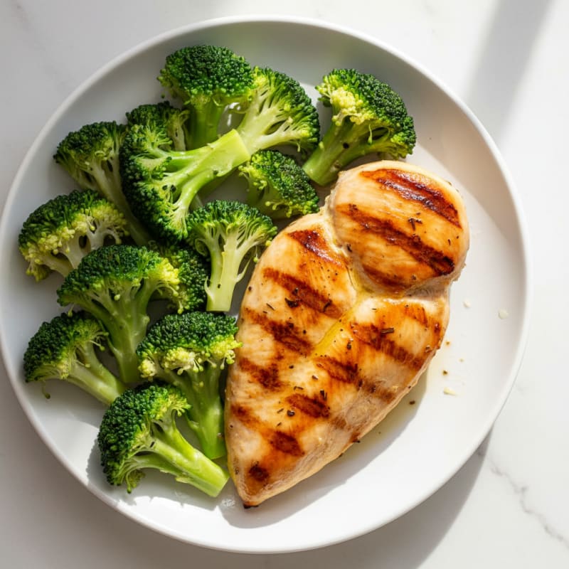 Grilled Chicken Breast with Steamed Broccoli