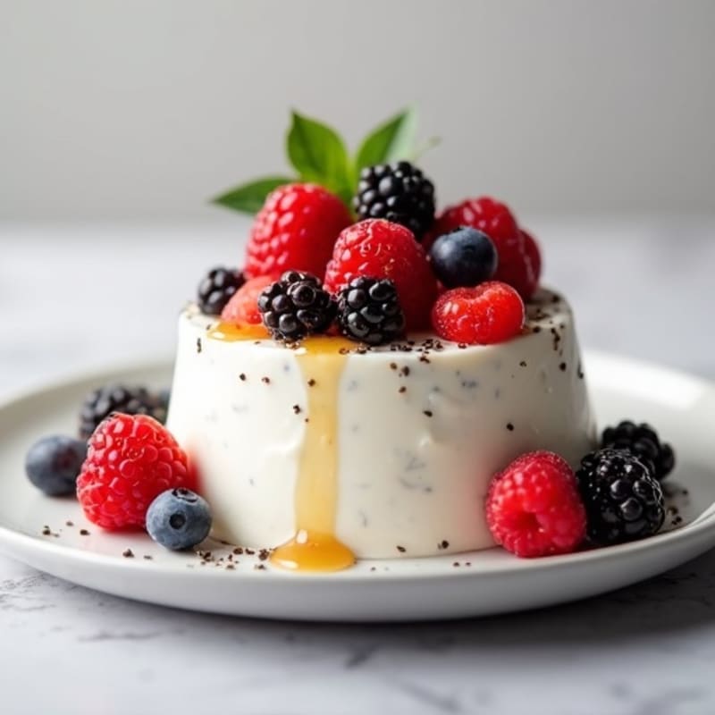 Silky Greek Yogurt Protein Pudding with Mixed Berries