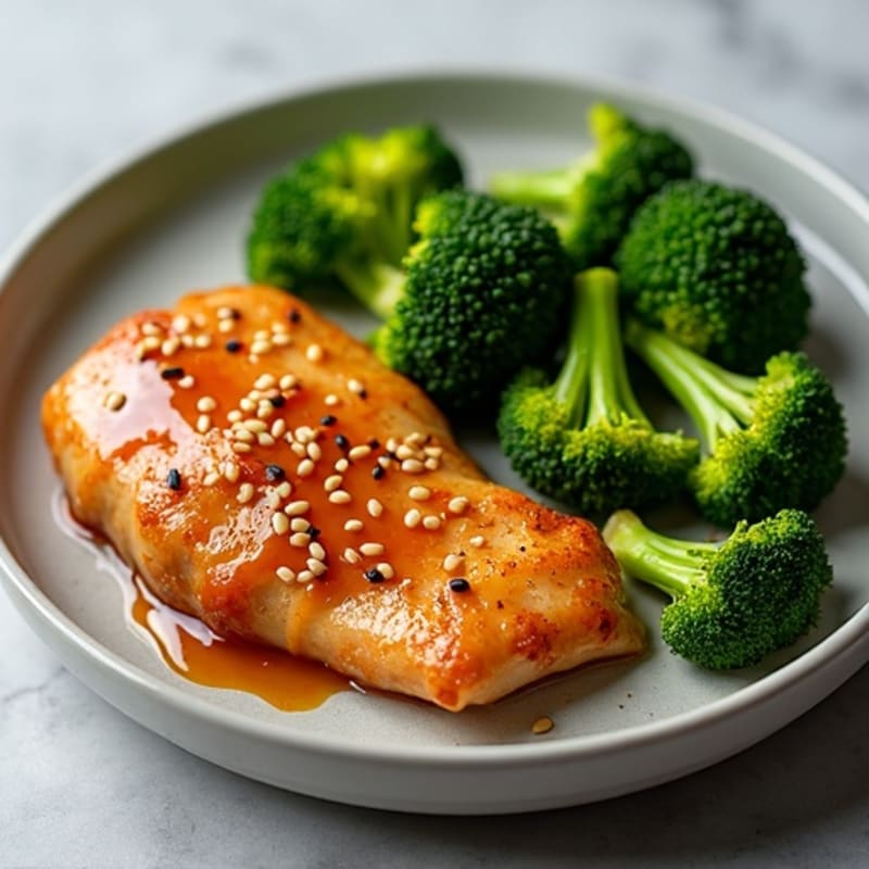 Honey-Ginger Glazed Chicken with Sesame Broccoli