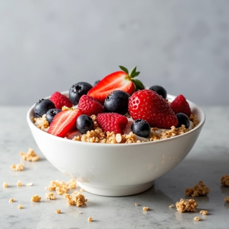 Creamy Greek Yogurt Bowl with Mixed Berries and Protein Crunch