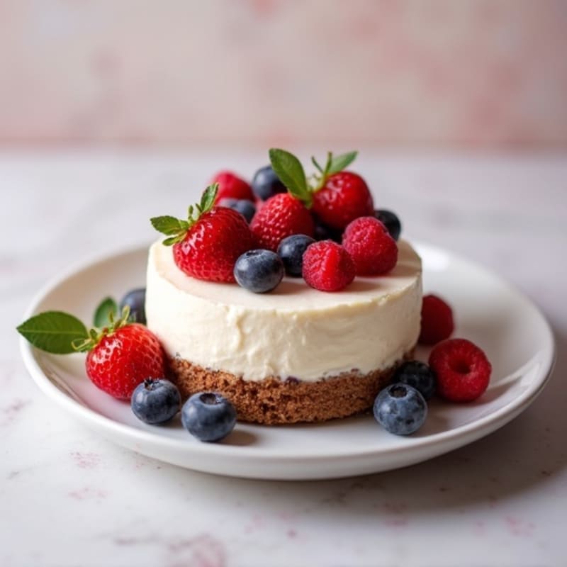Greek Yogurt Protein Cheesecake with Berries
