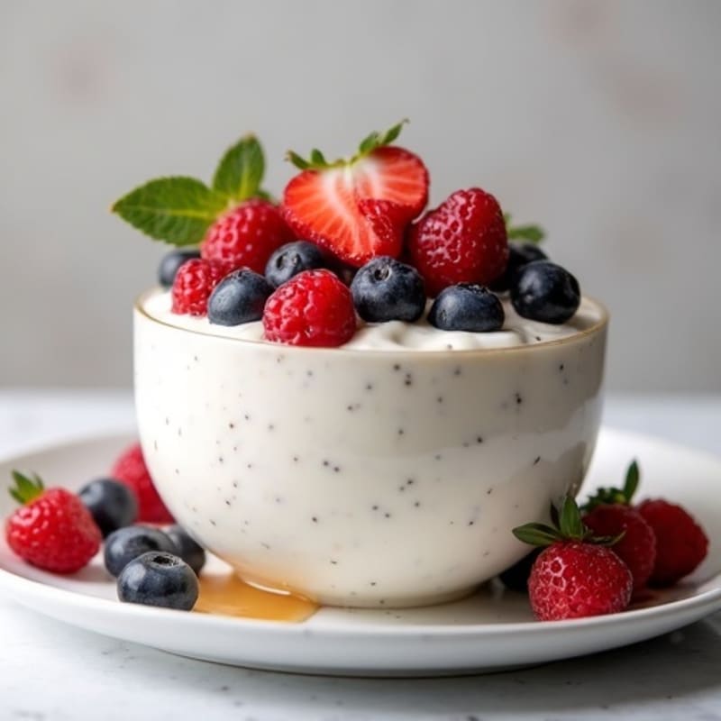Silky Greek Yogurt Protein Pudding with Fresh Berries