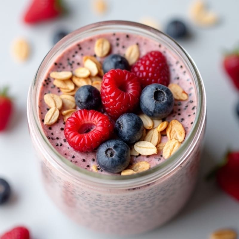 Creamy Berry Chia Overnight Oats