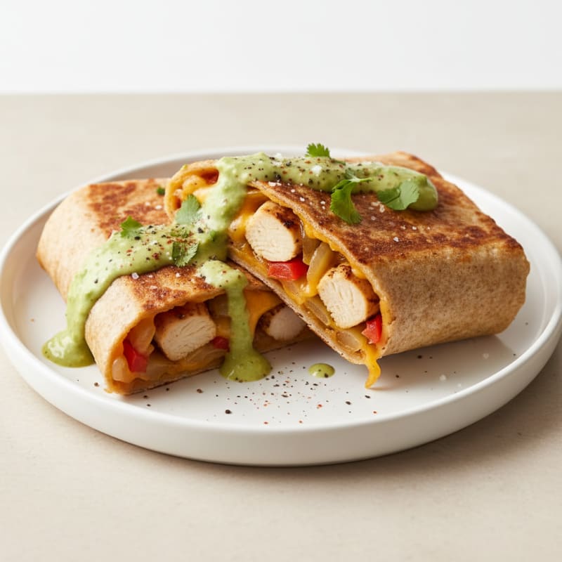 Crispy Grilled Chicken Burrito Melt