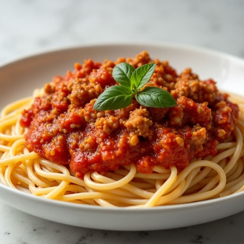 Hearty Lean Turkey Meat Sauce with Whole Wheat Spaghetti