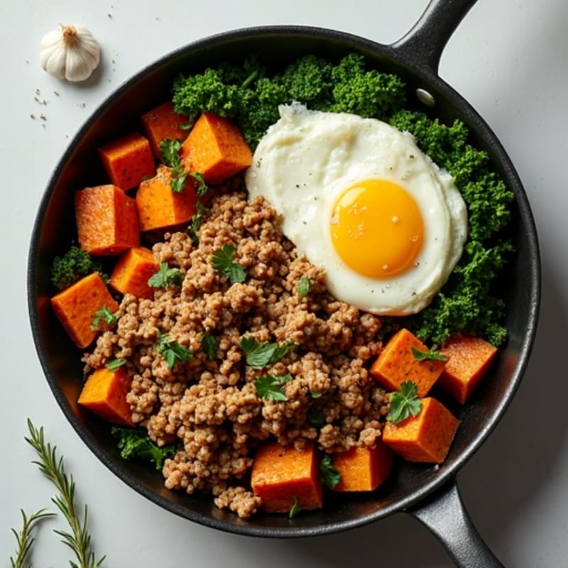 Herb-Seasoned Ground Turkey Skillet with Sweet Potatoes