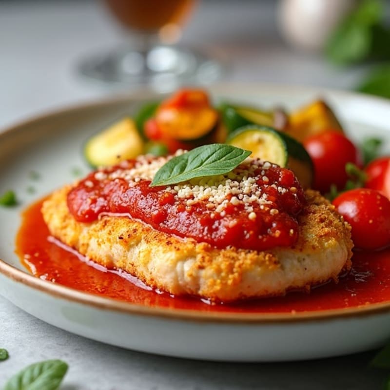 Crispy Baked Chicken Parmesan with Roasted Vegetables