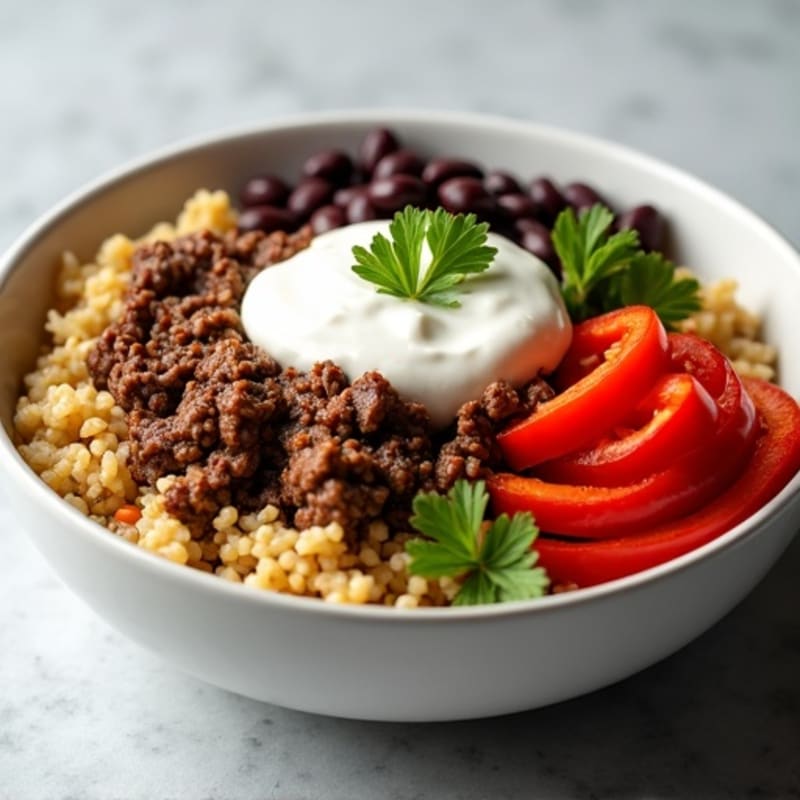 Seasoned Ground Beef Bowl with Special Sauce