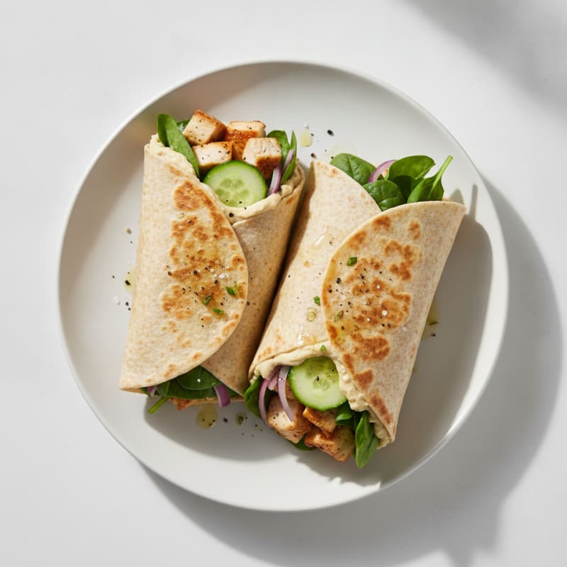 Chicken and Hummus Tortilla Wraps