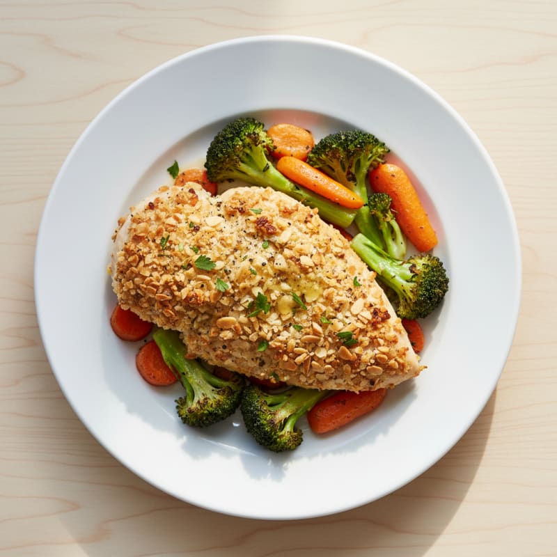 Golden Herb-Crusted Chicken with Roasted Vegetables