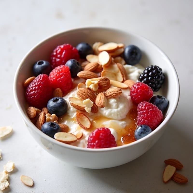 Cottage Cheese Berry Bowl with Toasted Almonds