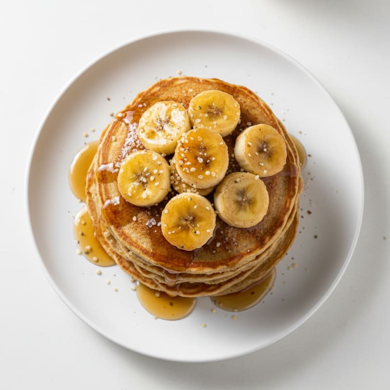 Golden Caramelized Banana Pancakes