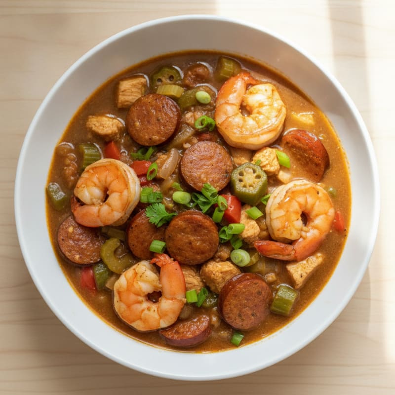 Creole Sausage and Shrimp Gumbo