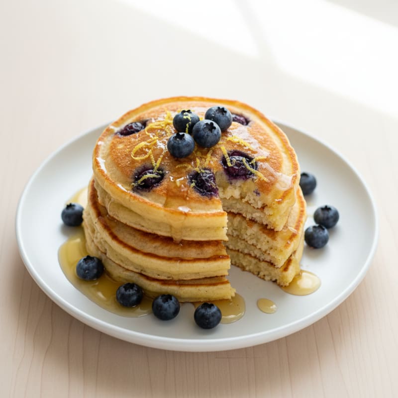 Blueberry Ricotta Pancakes with Lemon Zest